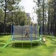 preview thumbnail 1 of 10, Trampoline Kids and Adults Outdoor Square Trampoline with Enclosure
