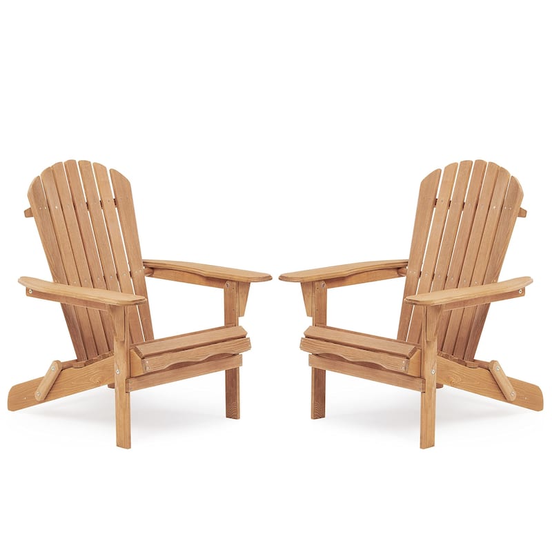 Wooden Outdoor Folding Adirondack Chair Set Of 2 Wood Lounge Patio Chair For Garden,Garden