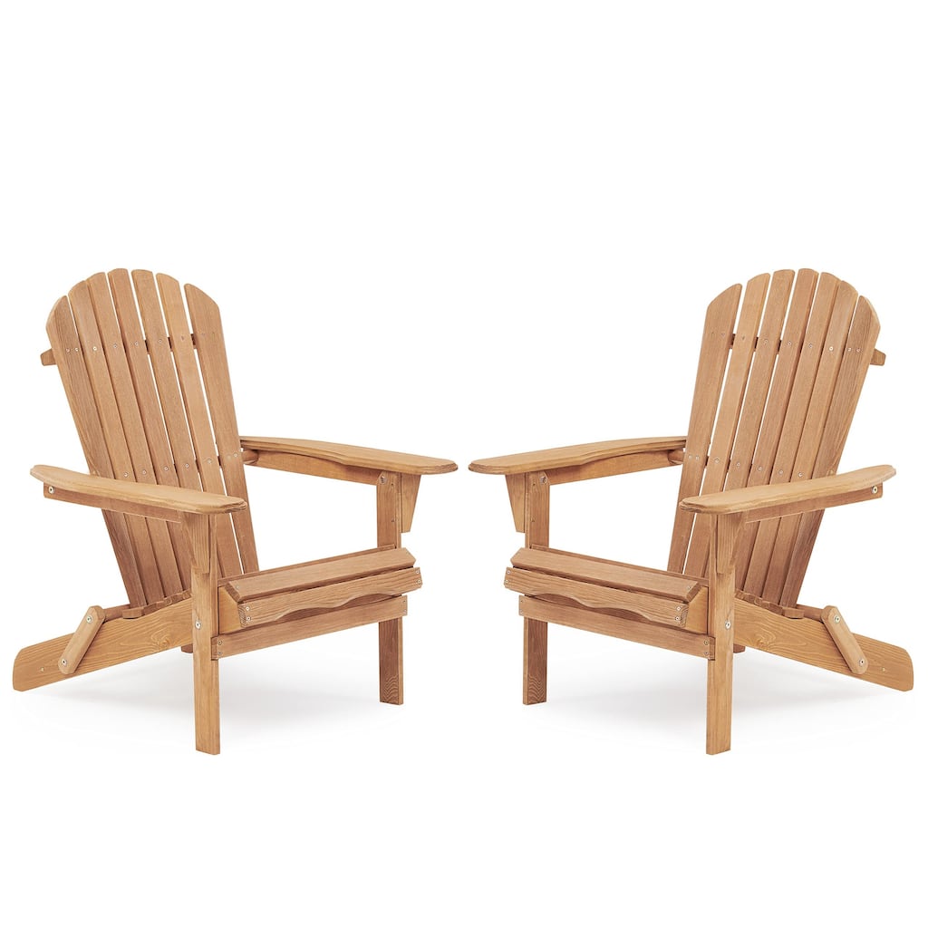 Wooden Outdoor Folding Adirondack Chair Set Of 2 Wood Lounge Patio Chair For Garden,Garden