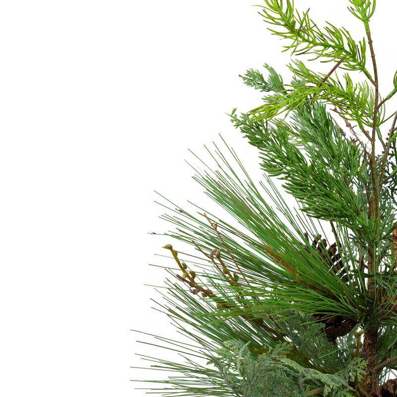 Real Touch™️ Potted Mixed Pine and Cedar Artificial Christmas Tree - 24" - Unlit