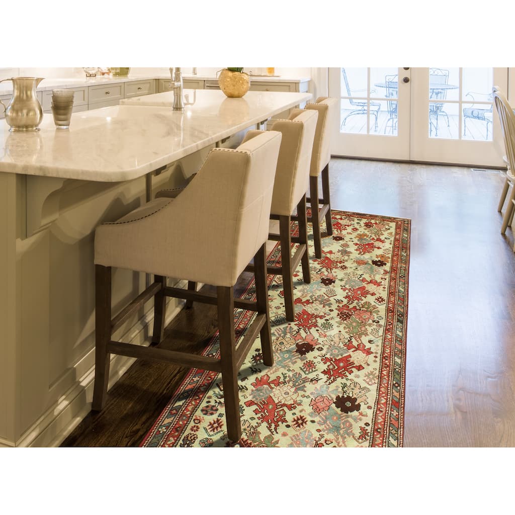 Fine Vintage Distressed Jordy Beige/Rust Runner - 3'5" x 9'11"