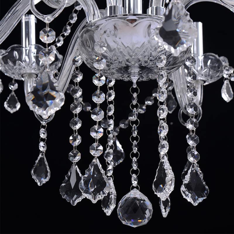 Elegant K9 Crystal Chandelier Modern 6-Light Ceiling Lamp Pendants - N/A