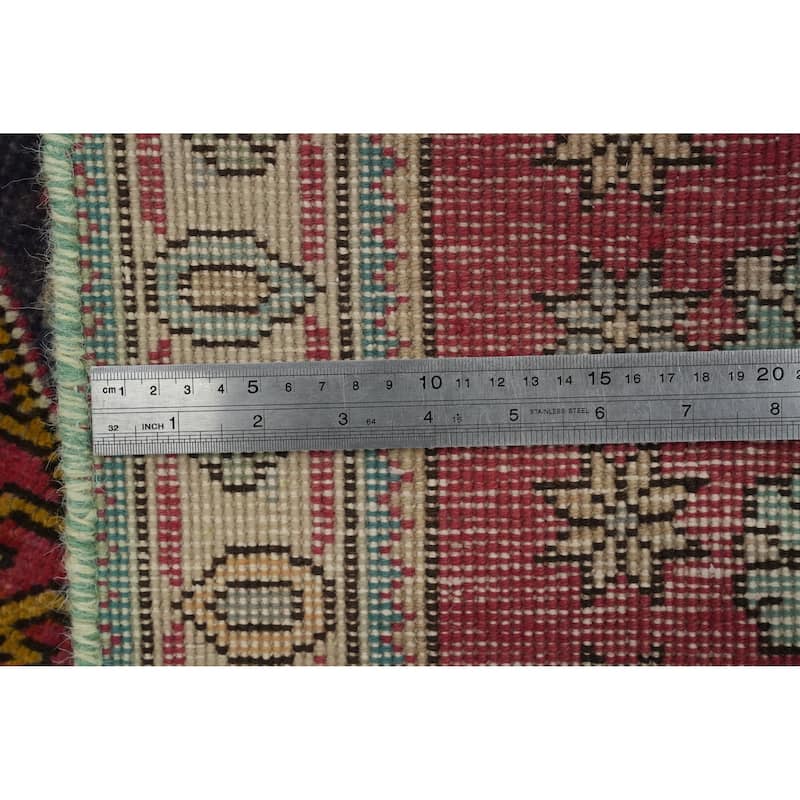Hand Knotted Oriental 100% Wool Carpet Traditional Floral Red Tabriz Runner Rug - 11' 4'' X 3' 5''