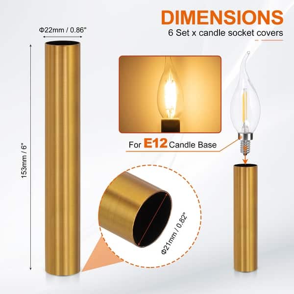 dimension image slide 90 of 102, Metal Chandelier Socket Sleeves Insulation Heat Shrinkable
