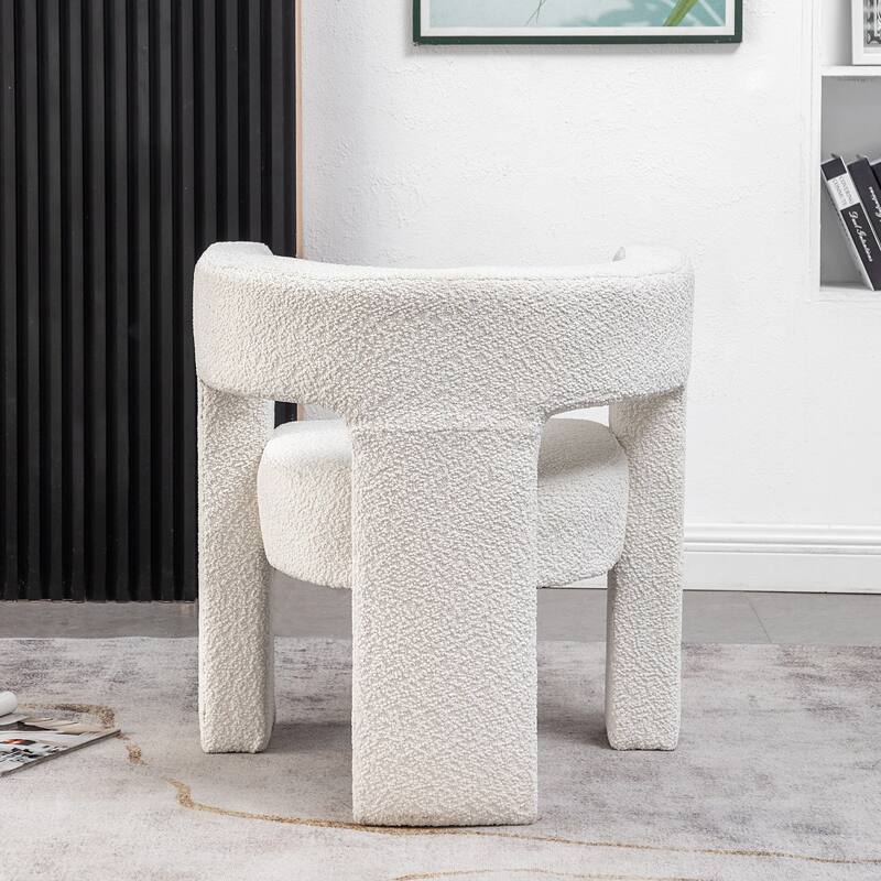 KINWELL 28" Wide Boucle Upholstered Square Armchair