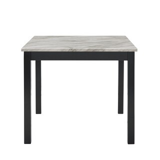 5pc Counter Height Dining Set Square Faux Marble Table Upholstered ...