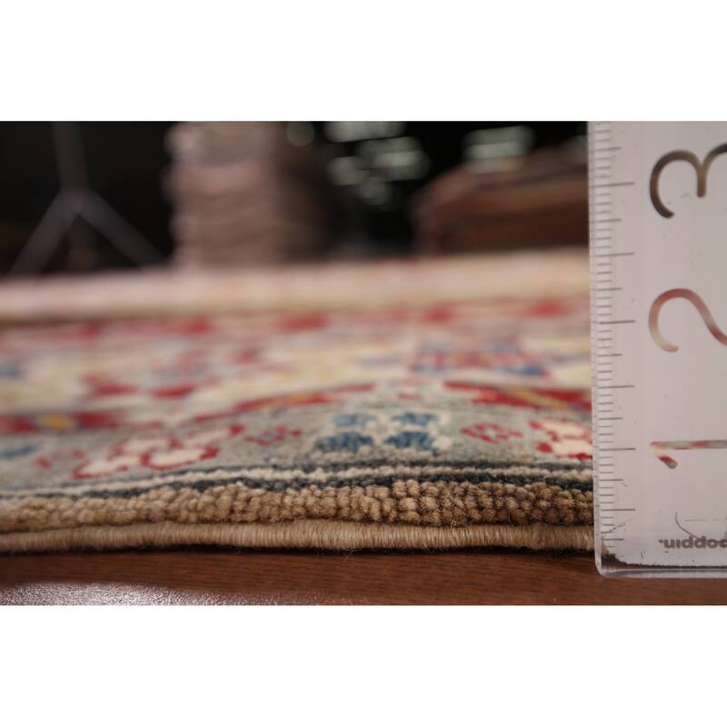 Hand Knotted Oriental 100% Wool Carpet Traditional Geometric Peach Kazak Area Rug - 10' 1'' X 8' 5''