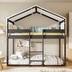 preview thumbnail 1 of 7, Twin over Twin Wood Bunk Bed with Tent, Espresso Espresso