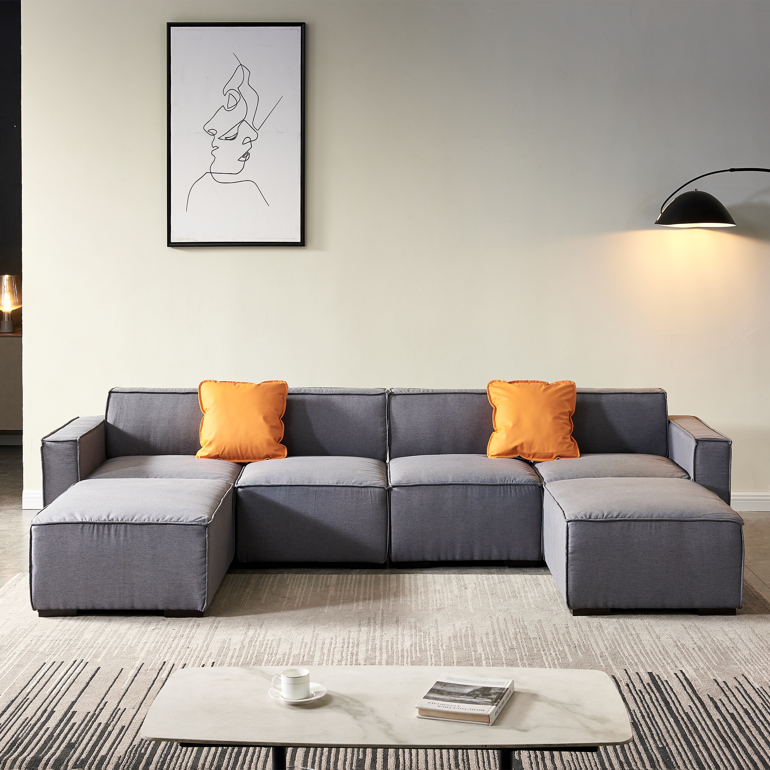 U shaped on sale sectional couch