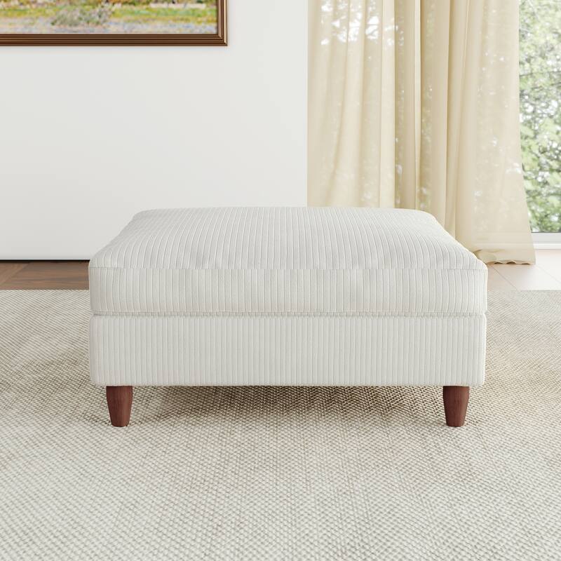 38.13" Wide Square Corduroy Ottoman