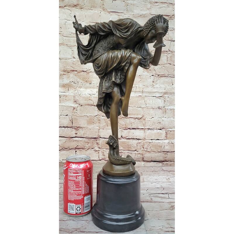 Ankara Imitative Snake Dancer Art Deco Nouveau Bronze Sculpture Signed J.R. Colinet