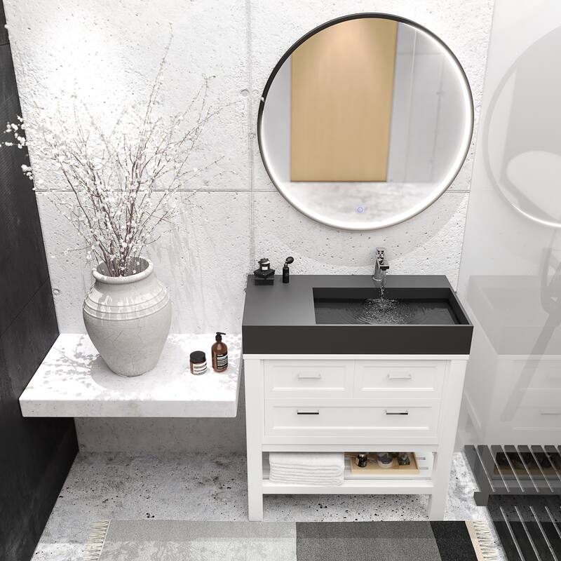 Amelia 36" - 72" Solid Surface Bathroom Vanity Top