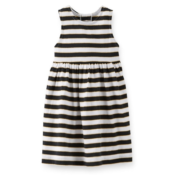 black and white striped sundress