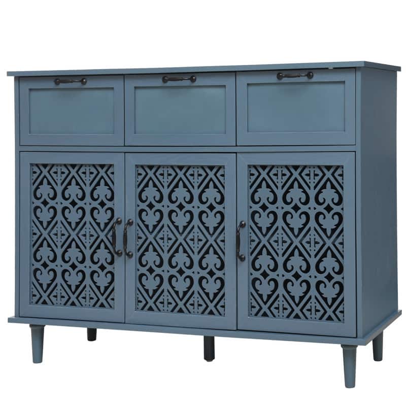American Style Wood Sideboard Buffet Cabinet with Storage