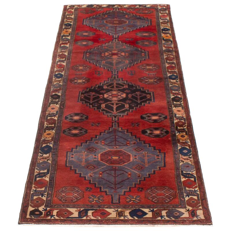 ECARPETGALLERY Hand-knotted Anadol Red Wool Rug - 3'7 x 9'11