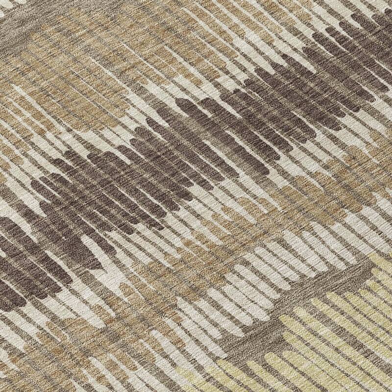 Machine Washable Indoor/ Outdoor Chantille Stripe Abstract Rug