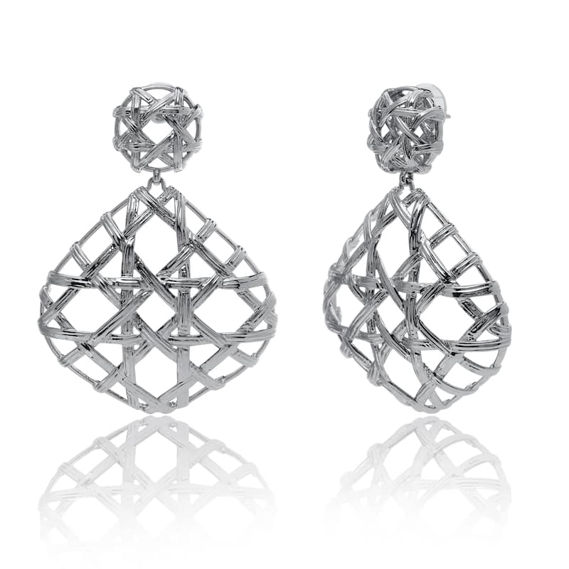 Kendra Scott Natalie Rhodium Plated Statement Earrings - Silver - 2.3" x 1.9"