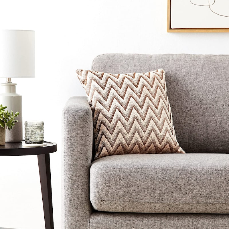 Violet Linen Indiana Chevron Pattern Decorative Throw Pillow