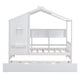 preview thumbnail 8 of 34, Playhouse Design Twin Size House Wooden Bed With Trundle, Modern Design for Kids with Storage Shlef
