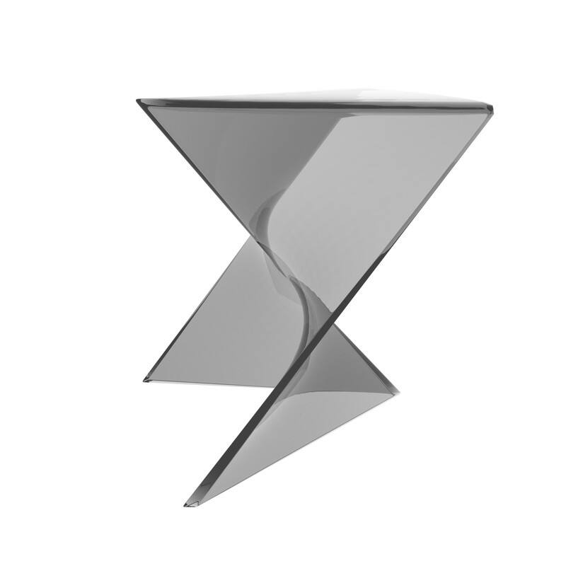 Randolph Modern Indoor Lightweight Side Table with Triangular Curved Design Accent End Table for Home Living Room or Bedroom