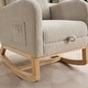 preview thumbnail 51 of 59, Mid-Century Modern Nursery Rocking Armchair Glider Rocker With Retractable Footrest For Living Room