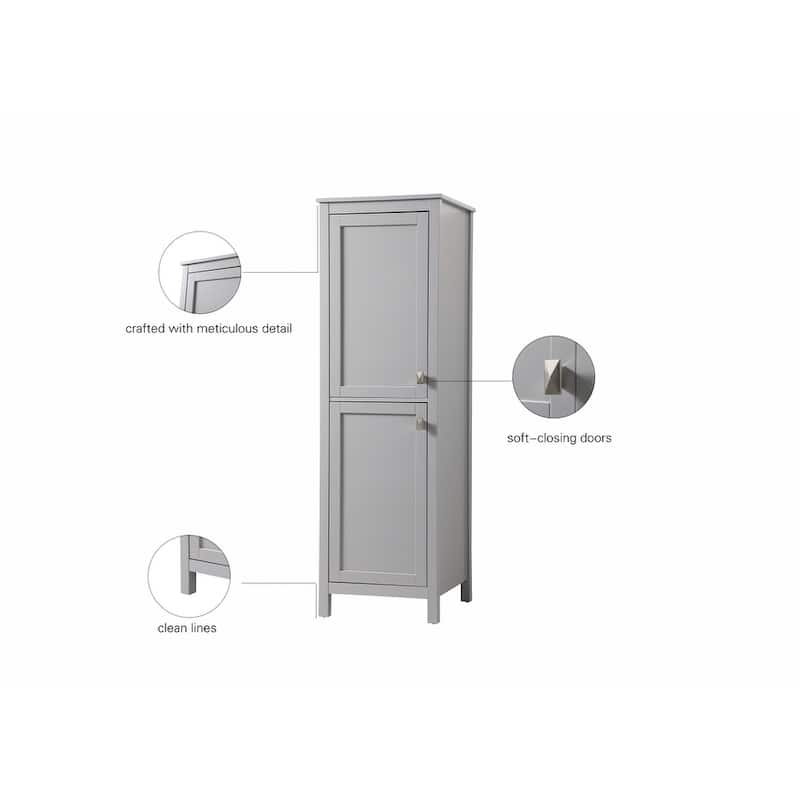 Indigo Home 20 Inch Bathroom Linen Storage Freestanding Cabinet - 20 x 22