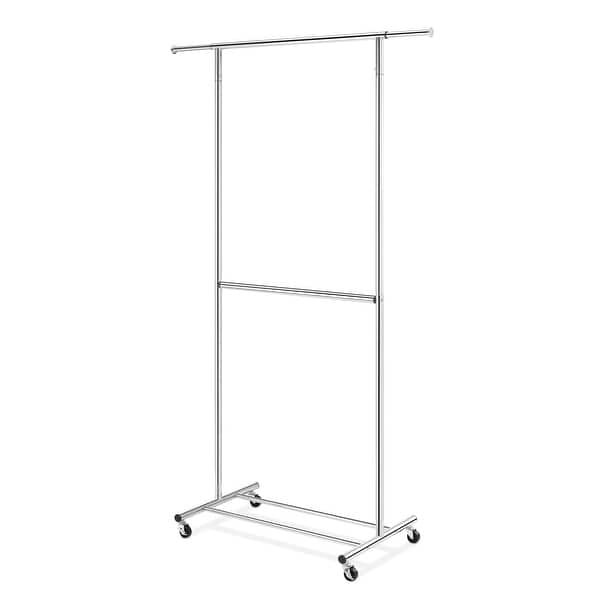 Whitmor HeavyDuty 2Rod Extendable Clothing Garment Rack Chrome On Sale Bed Bath & Beyond