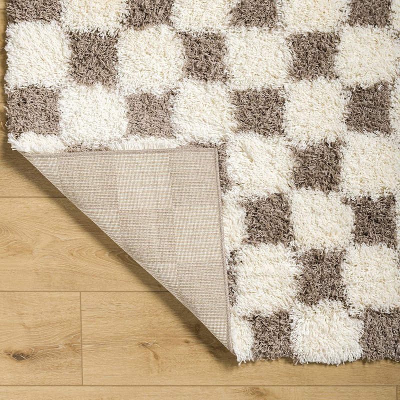 Livabliss Sibari Modern Checkered Plush Area Rug