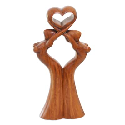 Novica Handmade Dreamy Dance Wood Statuette