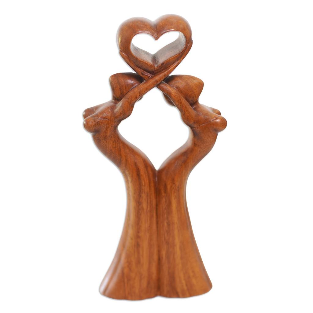 Novica Handmade Dreamy Dance Wood Statuette