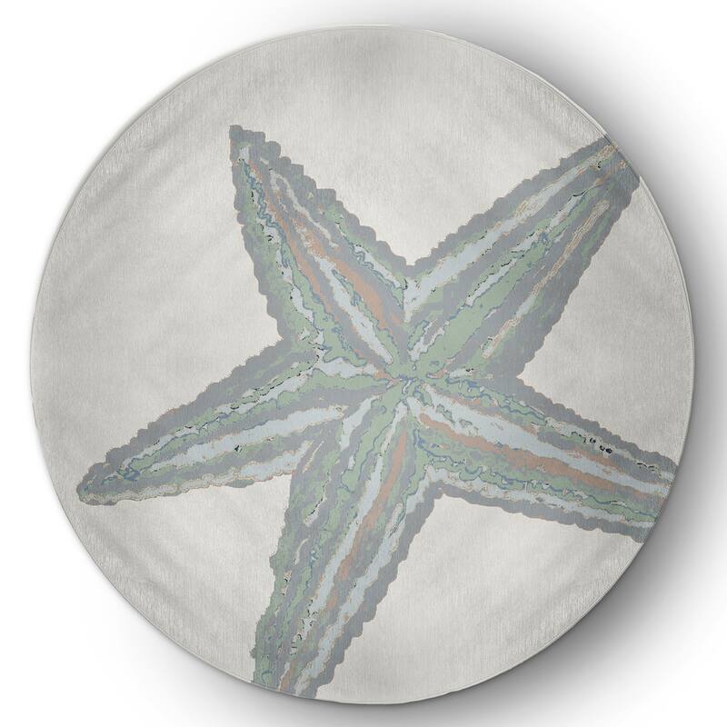Large Starfish Nautical Chenille Rug