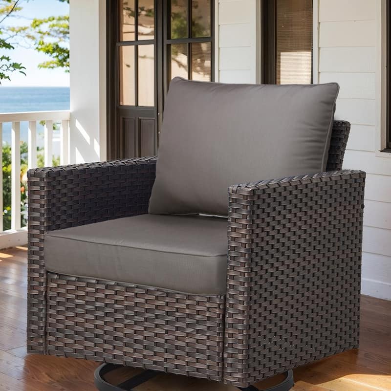 Sunbrella Fabric Outdoor Chair Seat Cushion Set - Sunbrella - 08-Grey Brown