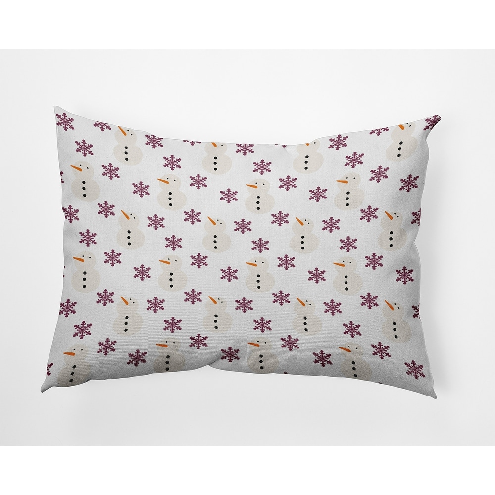 Snow Men In Snowstorm Accent Pillow