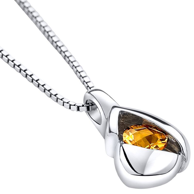 0.75 ct Citrine Pendant in Sterling Silver