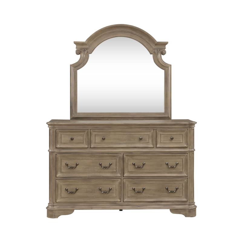 Magnolia Manor Panel Bed, Dresser and Mirror, and Nightstand Set