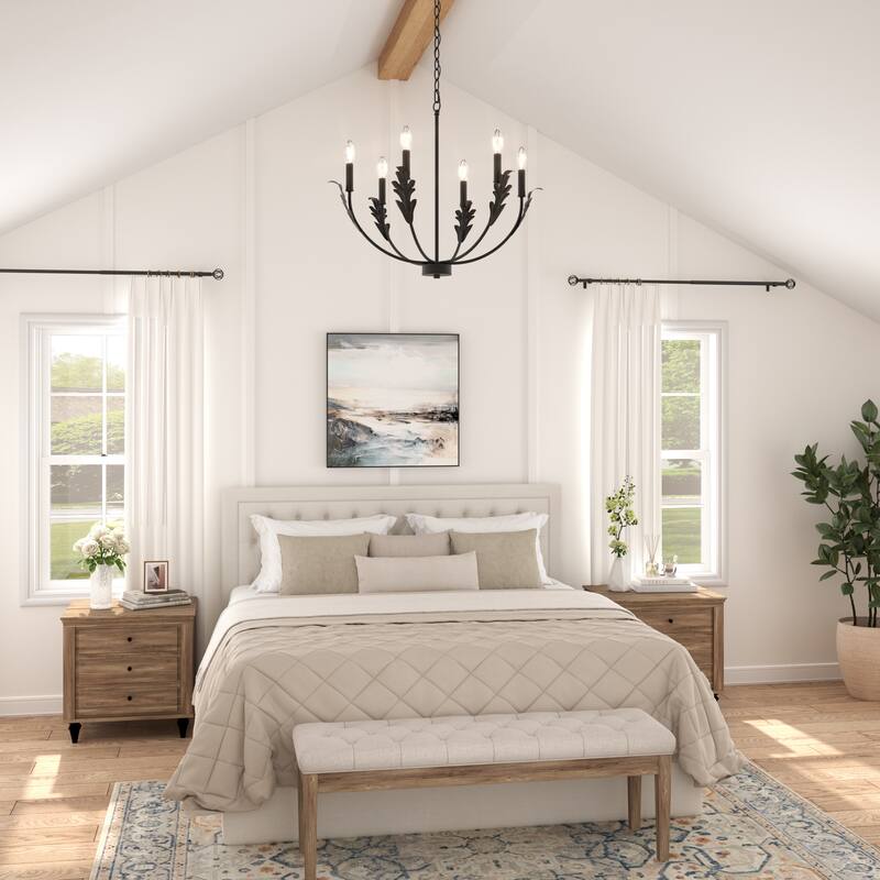 Acroma Black Vintage Leaf Pattern Pendant Light Ideal for Living Room Lighting