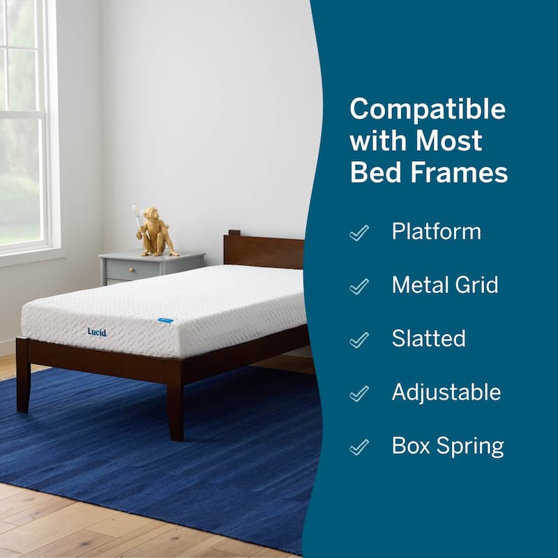 Lucid SureCool 8-Inch Gel Memory Foam Mattress, Medium-Firm Feel