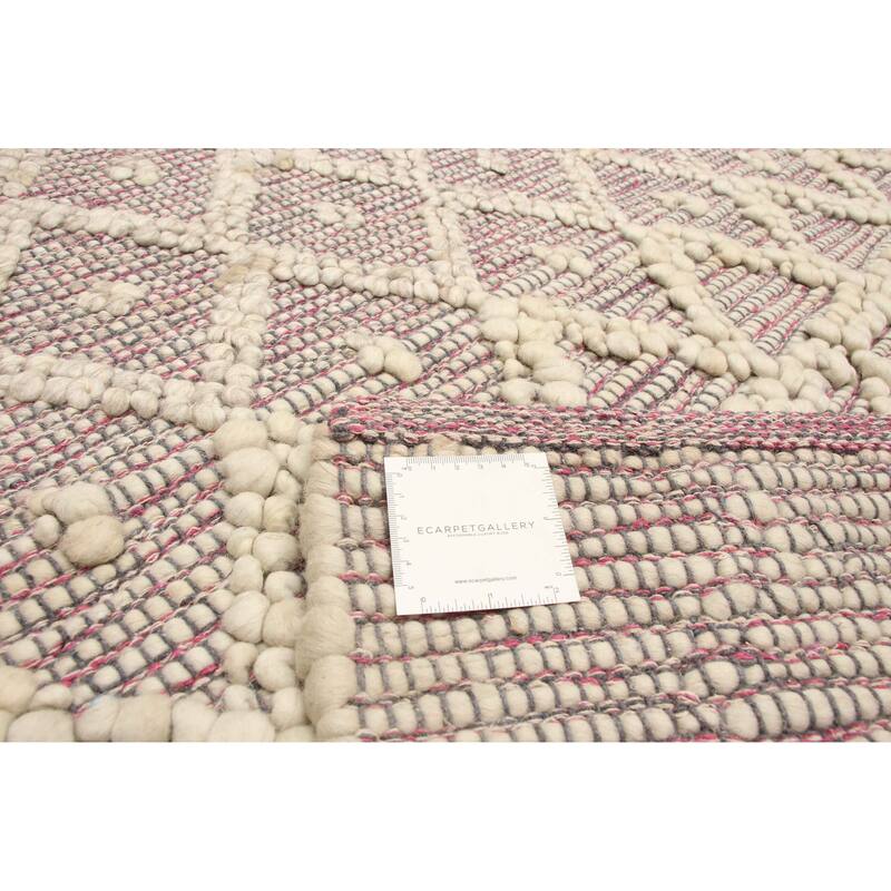 ECARPETGALLERY Braid weave Sienna Grey Wool Rug - 5'0 x 8'2