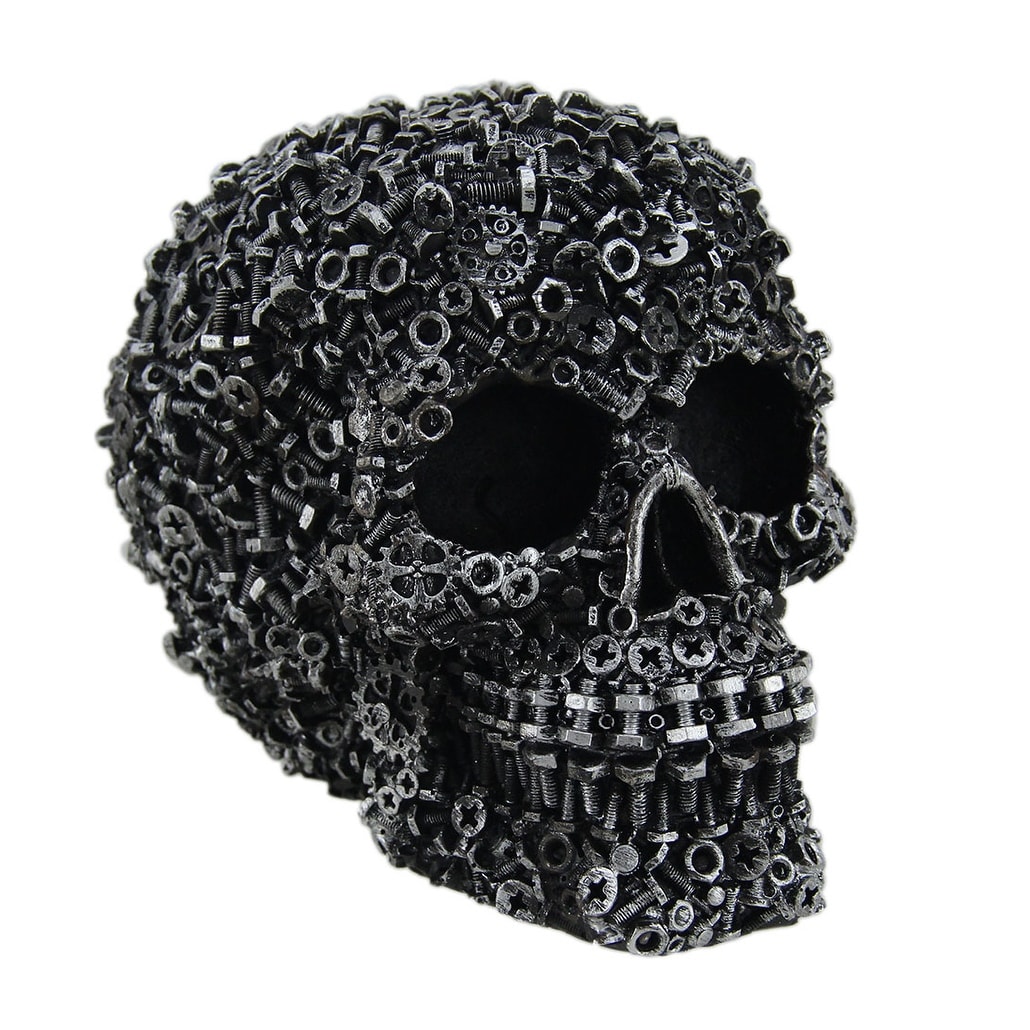 S Head Steampunk Junk Pile Nuts Bolts Covered Skull Junk Pile Nuts Bolts Covered Skull