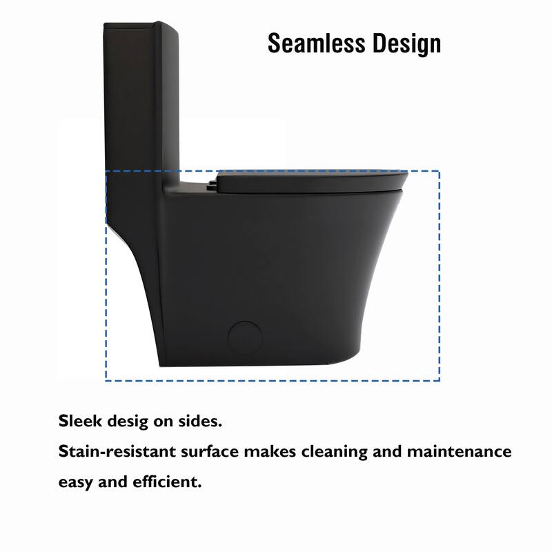 Matte Black Elongated One Piece Toilet