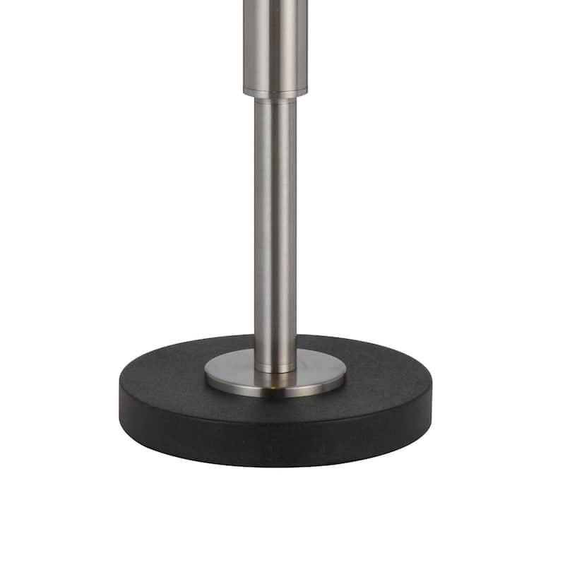 Kio 23 Inch Table Lamp, Modern Tiffany Style Stained Glass, Silver Metal