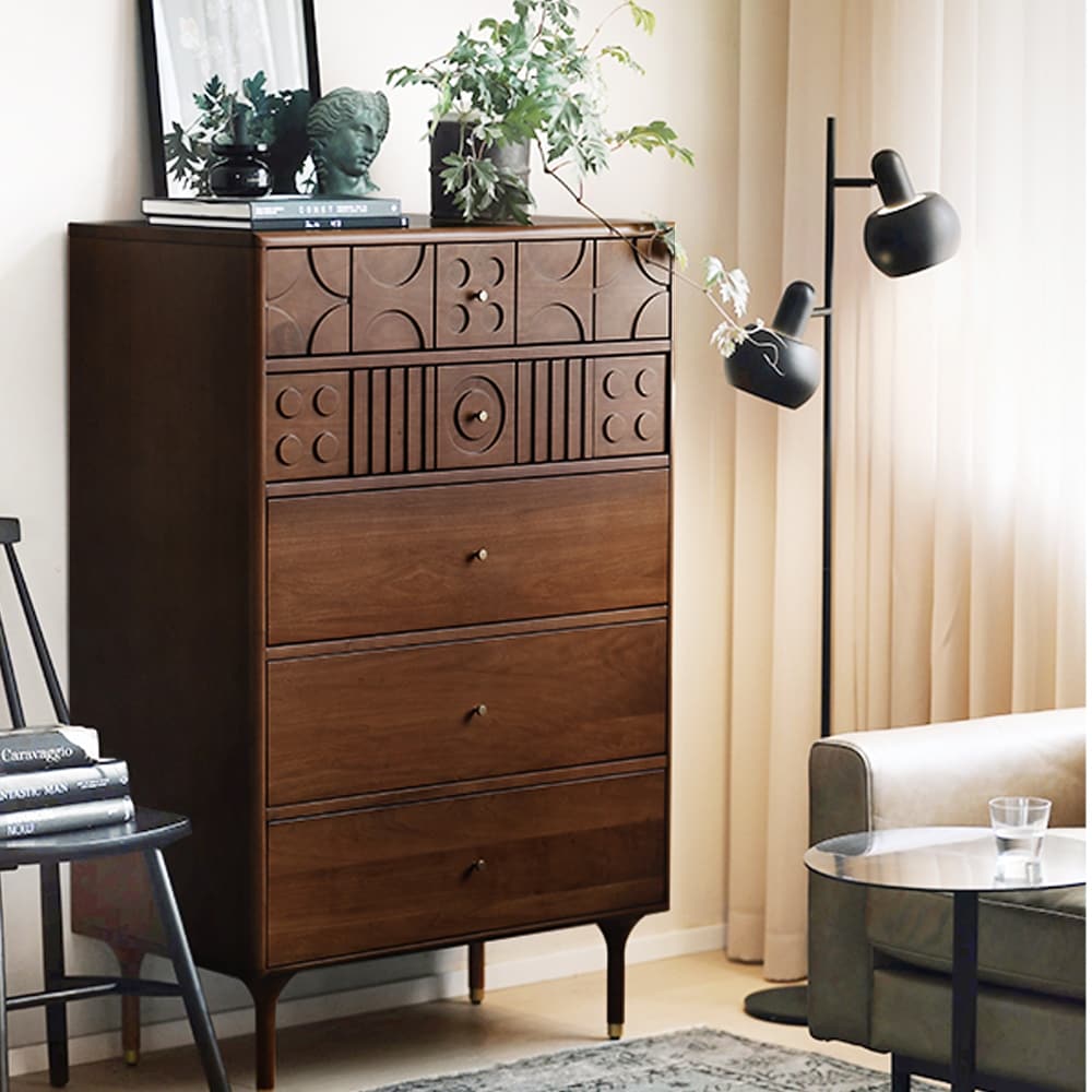 Mid century 2025 5 drawer dresser