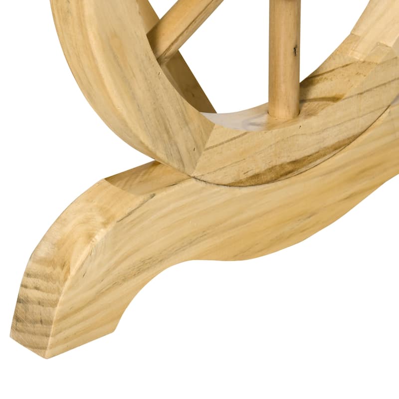 Outsunny 2-Person Wood Outdoor Garden Bench with a Unique Wheel Designed Legs - 38.5" W x 19.75" D x 15.5" H
