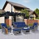 Option Navy Blue-Gray Rattan