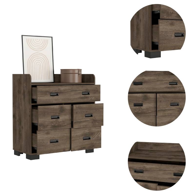 Edgemont 5-Drawer Dresser Dark Brown
