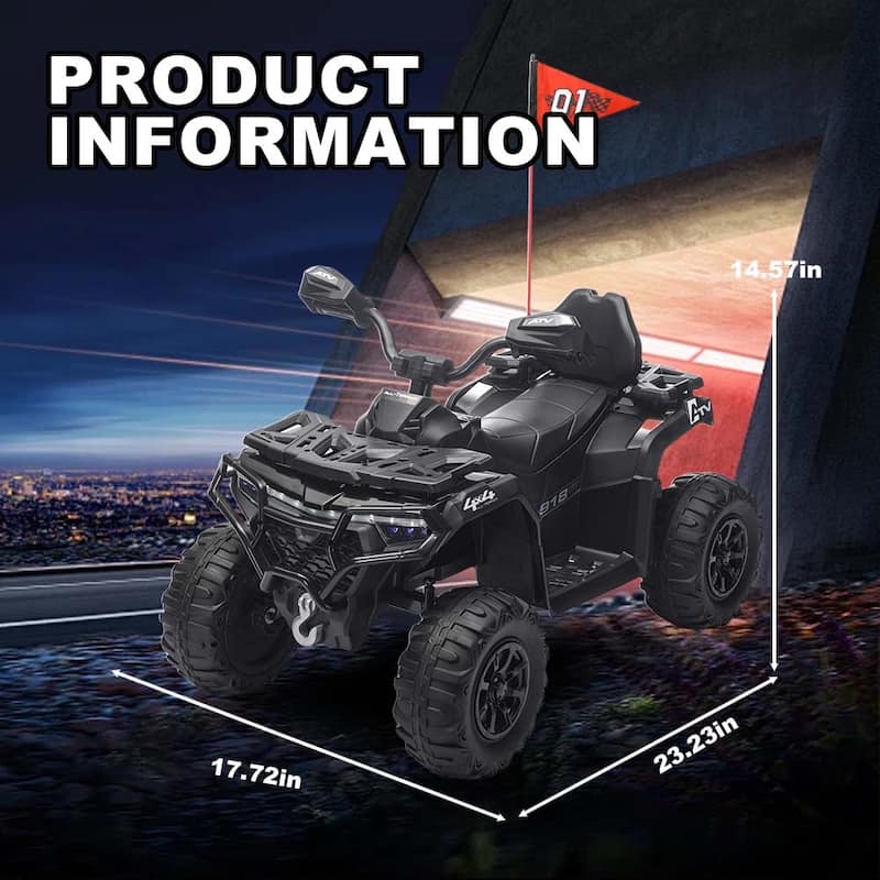 24V Kids Ride On Car with Bluetooth & LED Lights, Electric Off-Road Vehicle Battery Powered Electric Vehicle