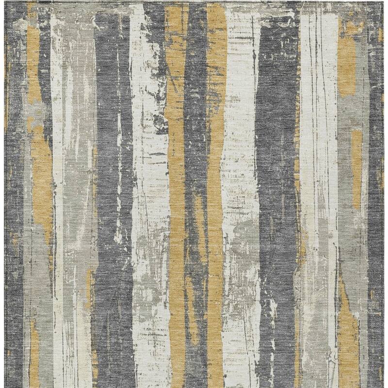 HomeRoots Striped Transitional Rectangle Outdoor Rug
