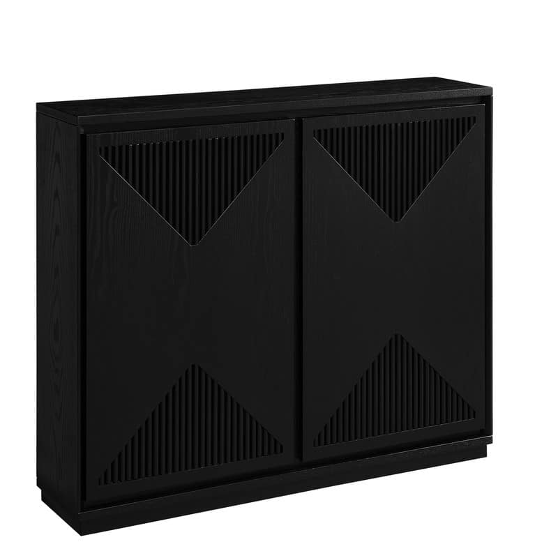 Mid Century Modern V-shape Storage Cabinet, Buffet Cabinet with Storage, Narrow Side Cabinet