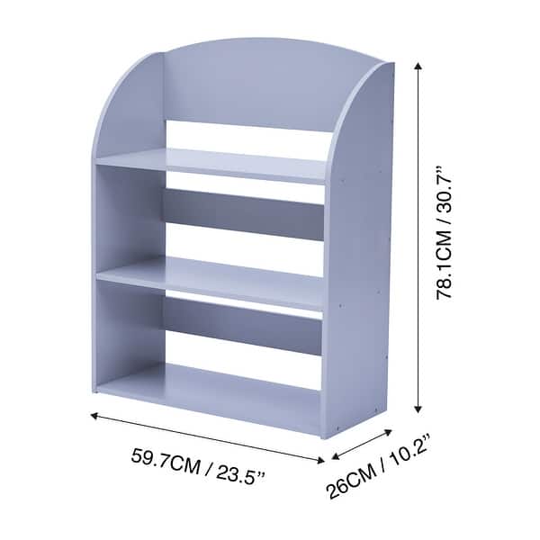 dimension image slide 1 of 2, Fantasy Fields Child Sized Bookcase with 3 Shelves, Gray