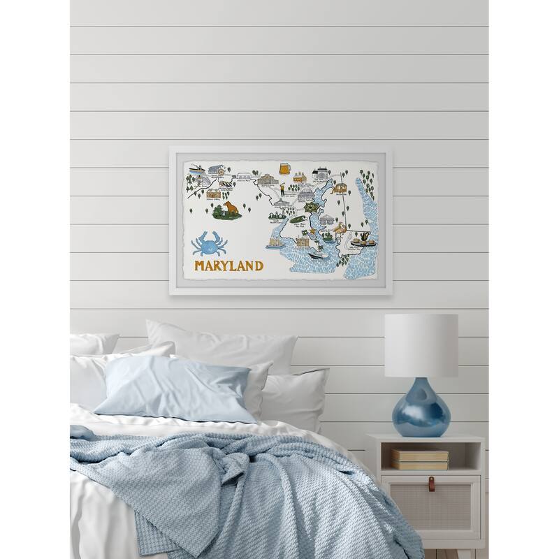 'White Maryland' Framed Painting Print